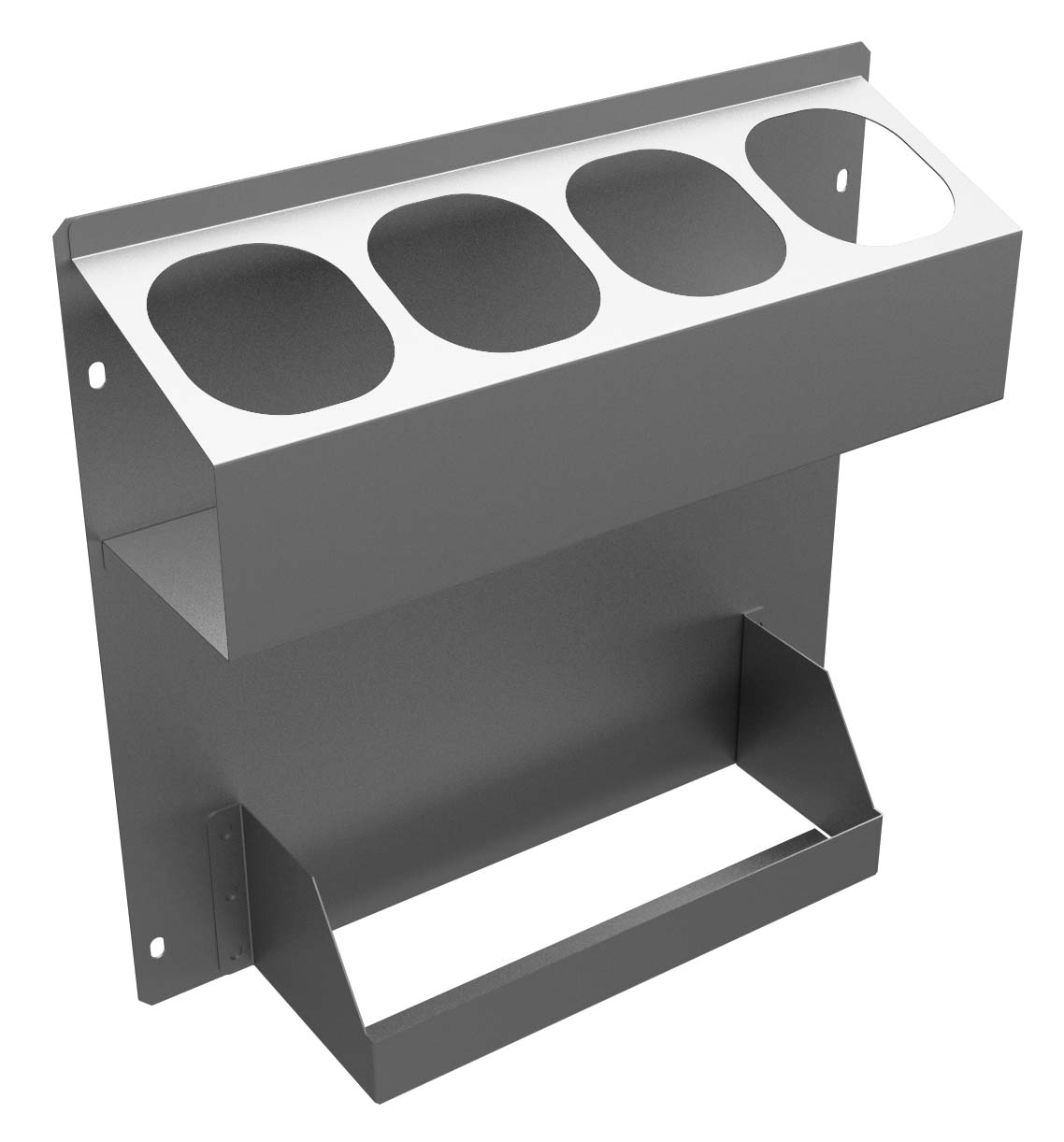 Tissue Box Holder w/ 4-Slot Aerosol Can Holder