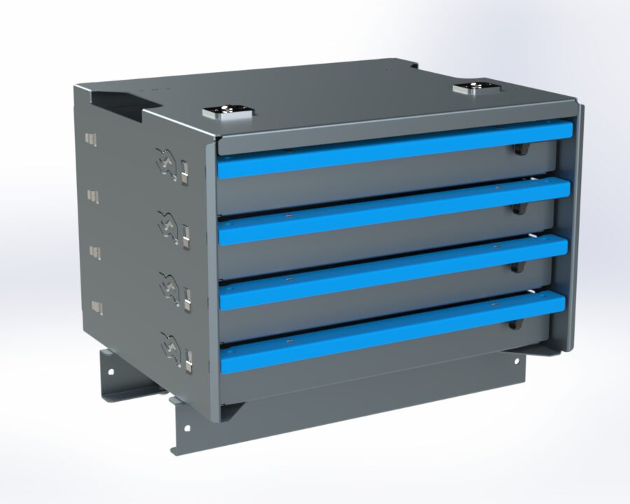 4-Drawer Unit w/ Risers, 14 x 18