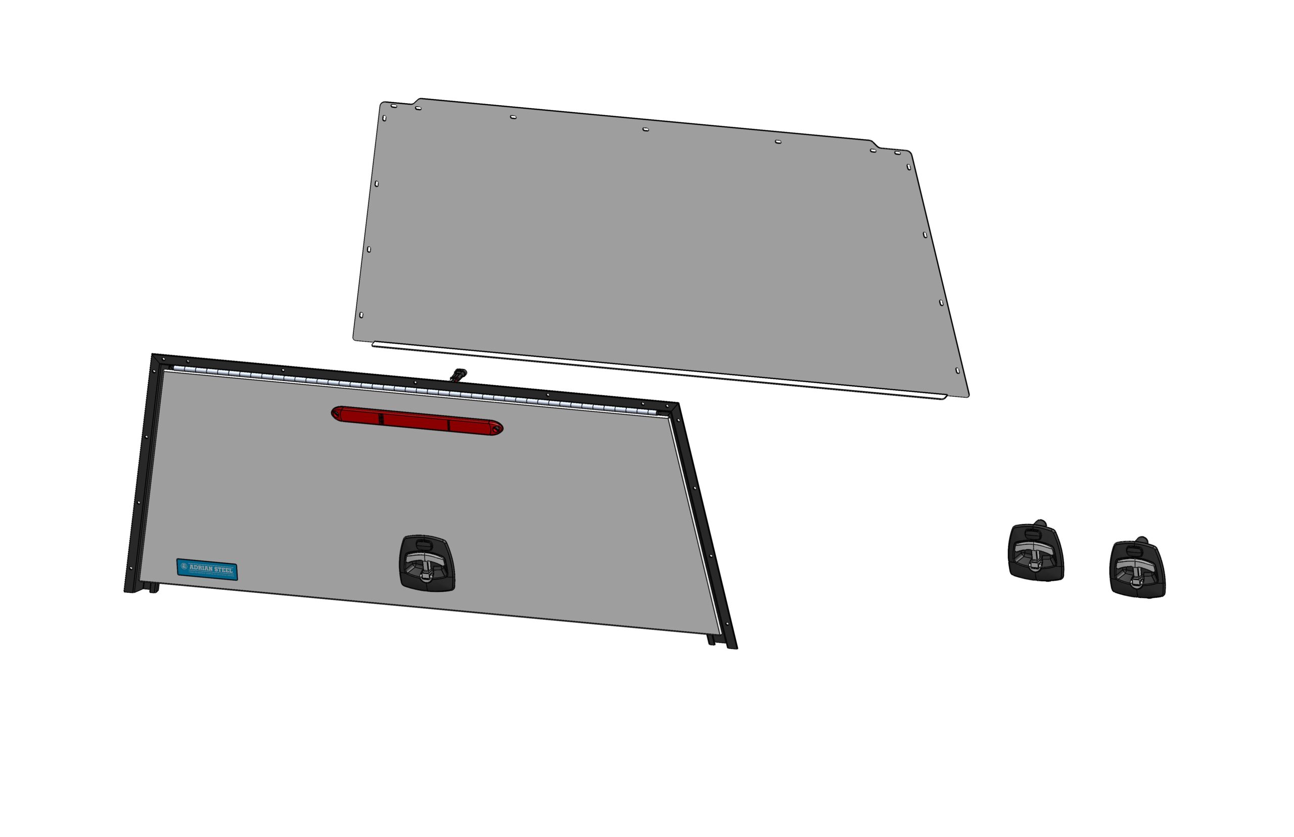 Truck Cap Closure Kit w/ Hatch Door & E-Locks, 23