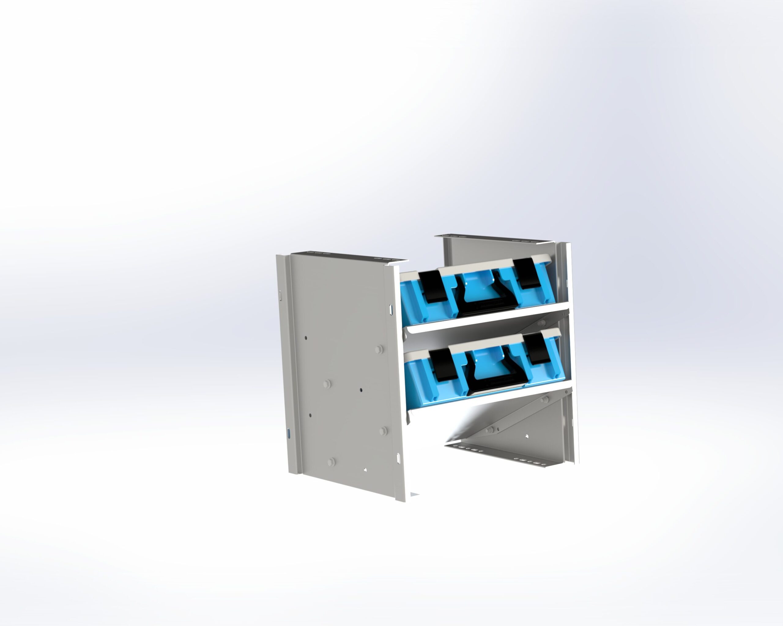 2-Case Holder w/ Cases & Shelf Hardware