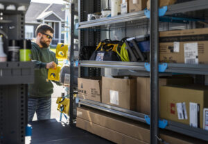 Adrian shelving insde a fleet van