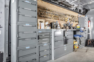 Van upfitted for a locksmith