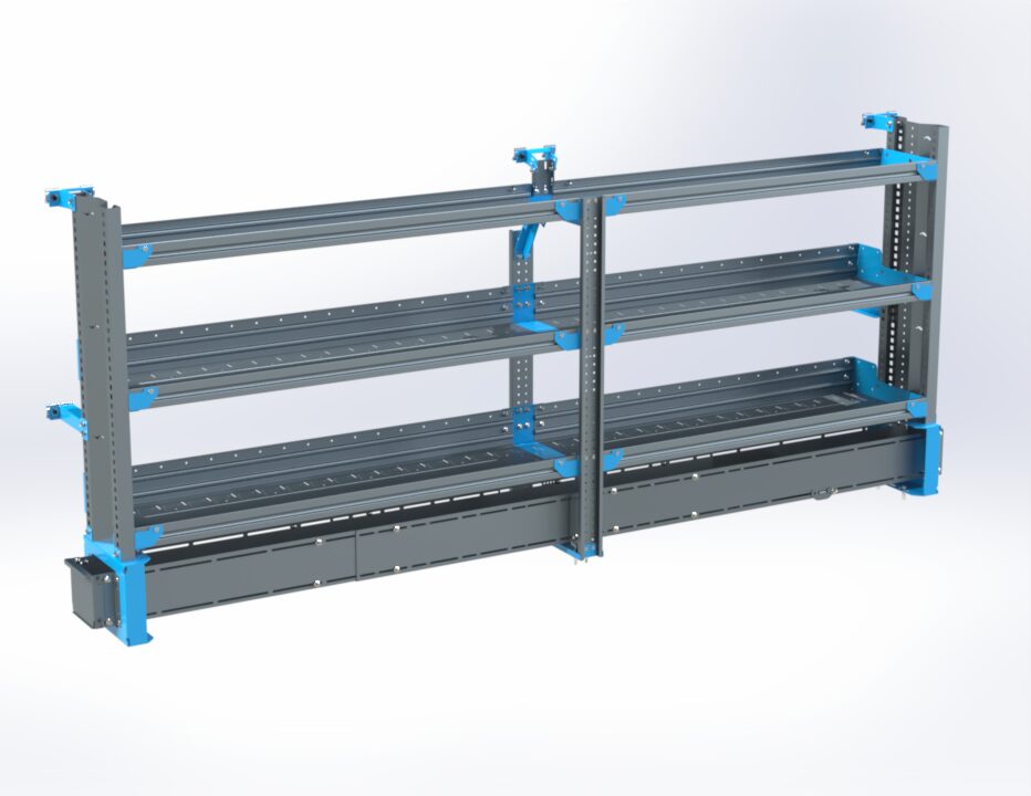3-Shelf Unit w/ Conduit Tray, Cabinet Use, 14x102 (R42/60F)