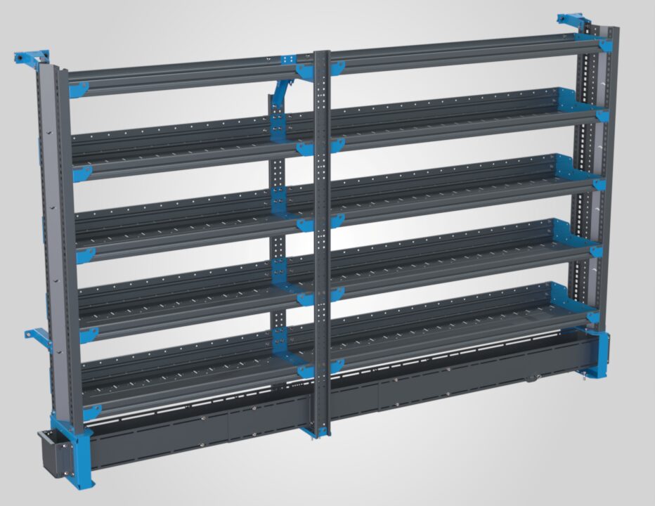 5-Shelf Unit w/ Conduit Tray, Cabinet Use, 14x102 (R42/60F)