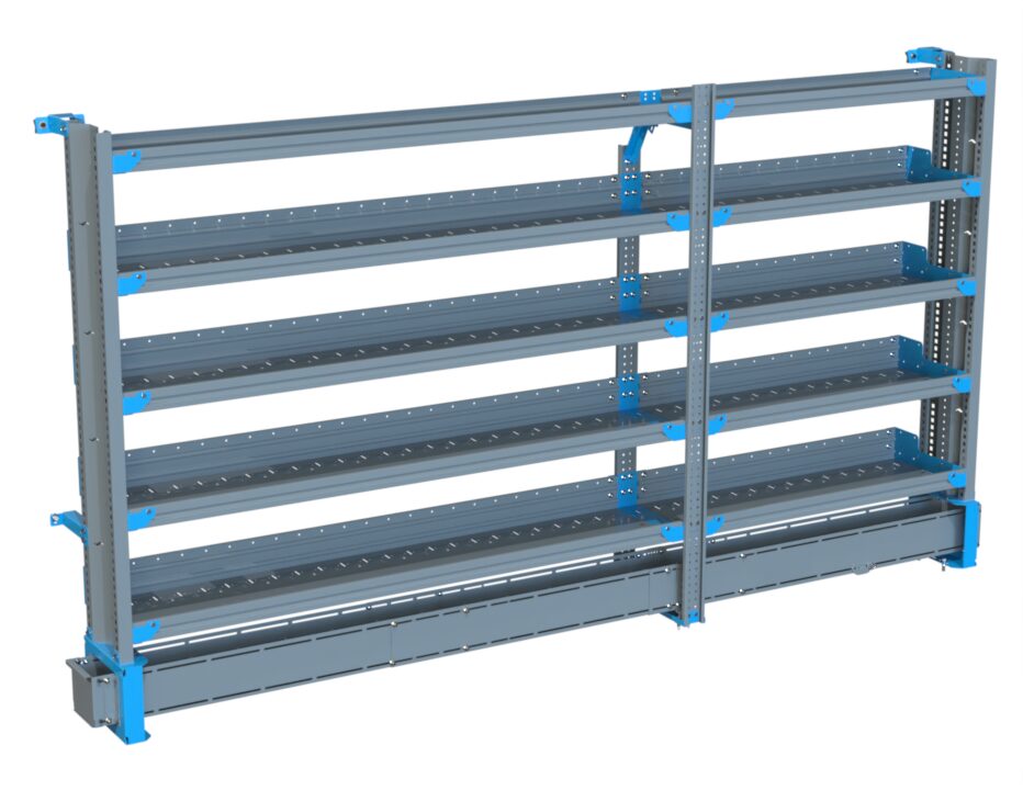 5-Shelf Unit w/ Conduit Tray, Cabinet Use, 14x114 (R72/F42)