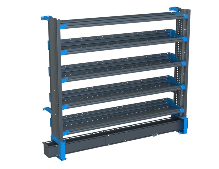 5-Shelf Unit w/ Conduit Tray, Short, 14x72