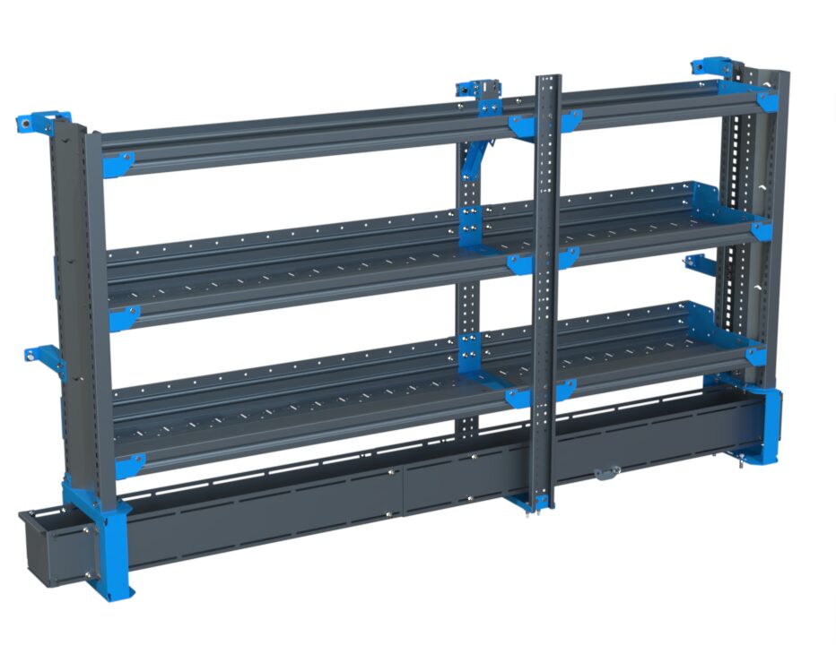 3-Shelf Unit w/ Conduit Tray, Short, 14x78 (R48/F30)