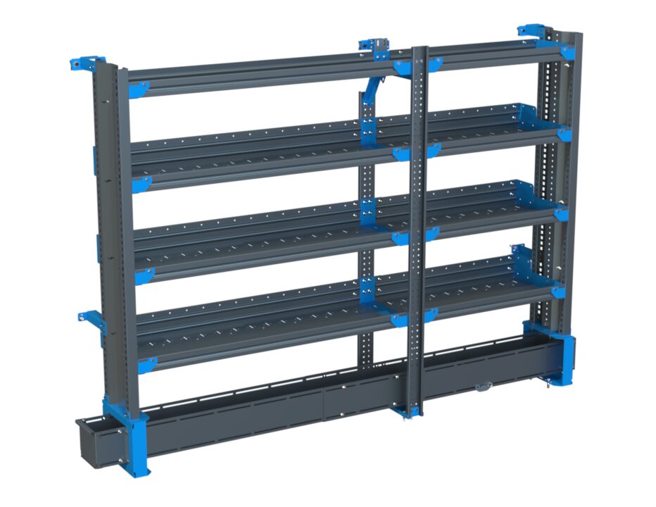 4-Shelf Unit w/ Conduit Tray, Short, 14x78 (R48/F30)