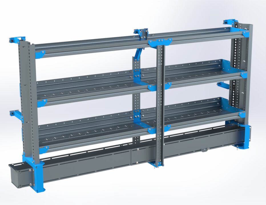 3-Shelf Unit w/ Conduit Tray, Short, 14x78 (R42/F36)