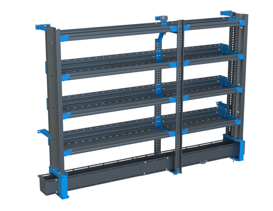 4-Shelf Unit w/ Conduit Tray, Cabinet Use, 14x78 (R48/F30)