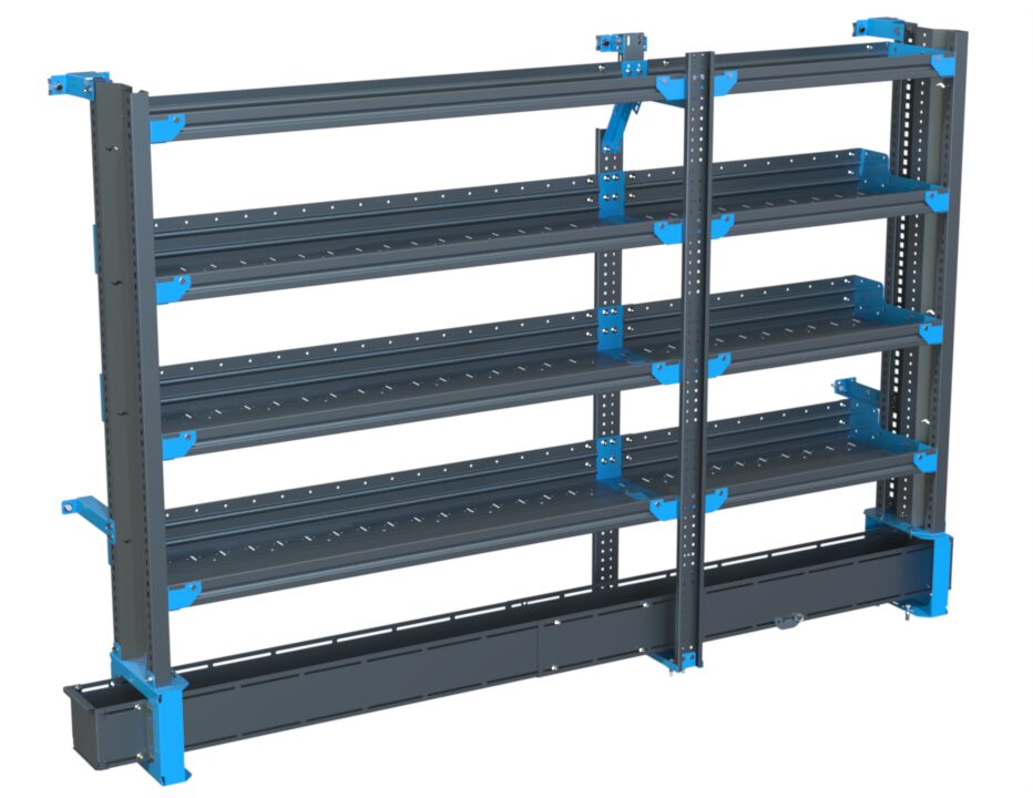 4-Shelf Unit w/ Conduit Tray, Cabinet Use, 14x84 (R54/F30)