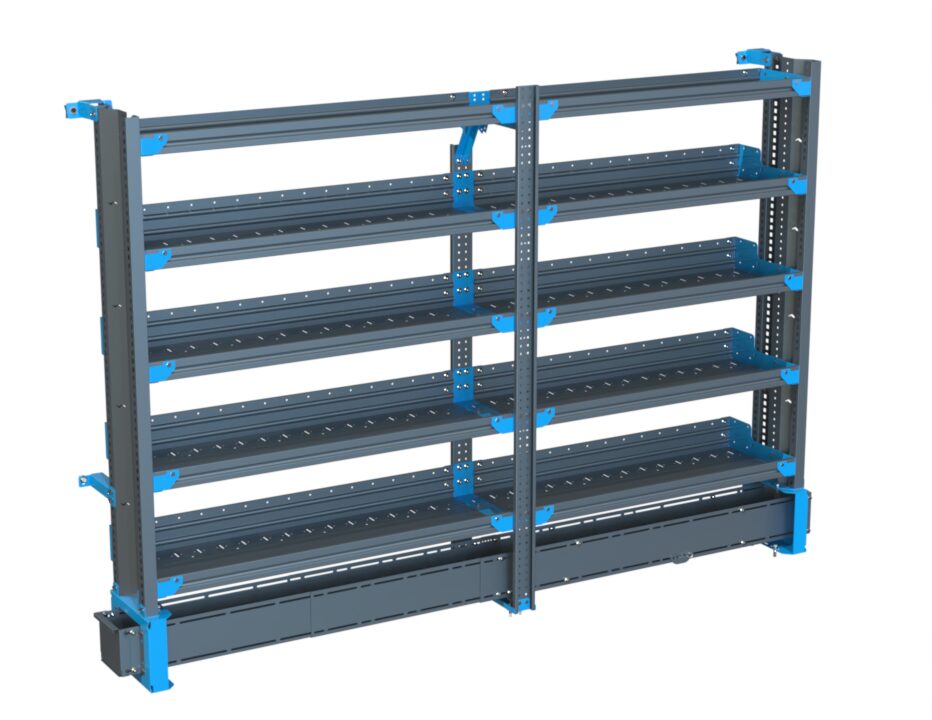 5-Shelf Unit w/ Conduit Tray, Cabinet Use, 14x90 (R48/F42)
