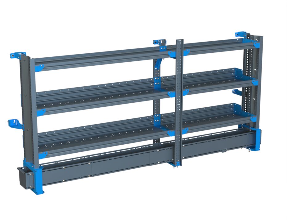 3-Shelf Unit w/ Conduit Tray, Cabinet Use, 14x90 (R54/F36)