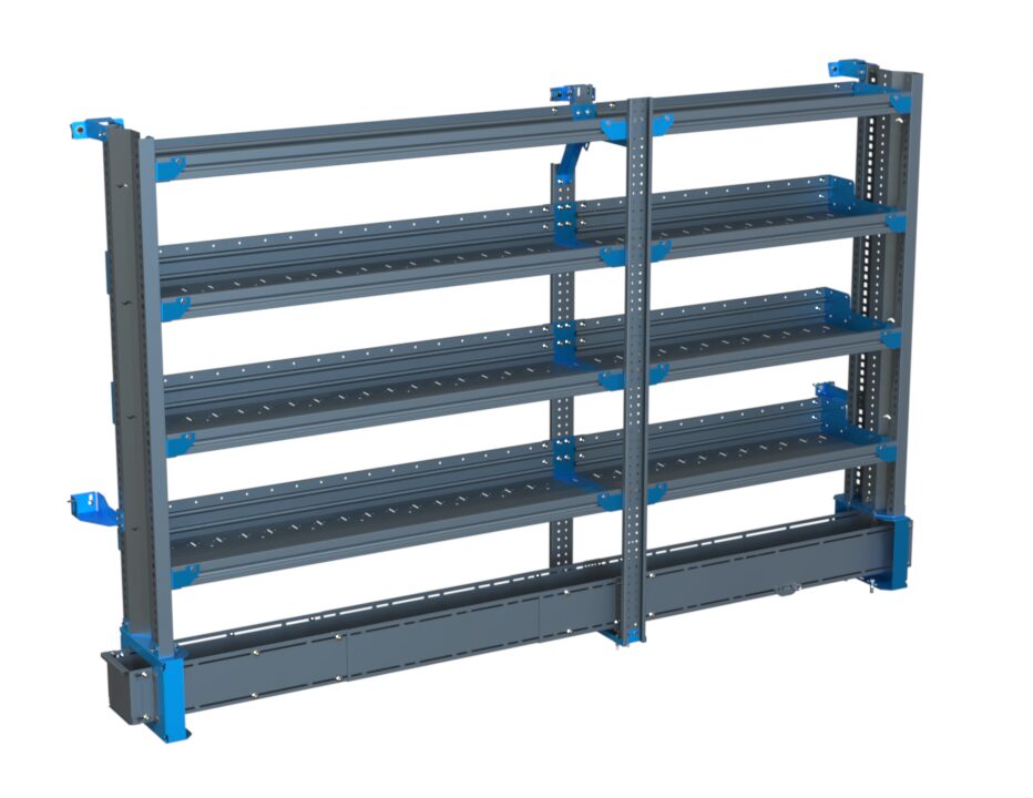 4-Shelf Unit w/ Conduit Tray, Cabinet Use, 14x90 (R54/F36)