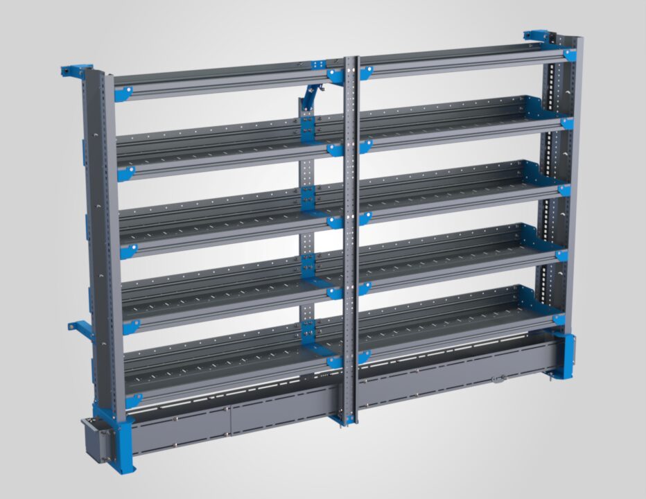 5-Shelf Unit w/ Conduit Tray, 14x90 (R42/F48)