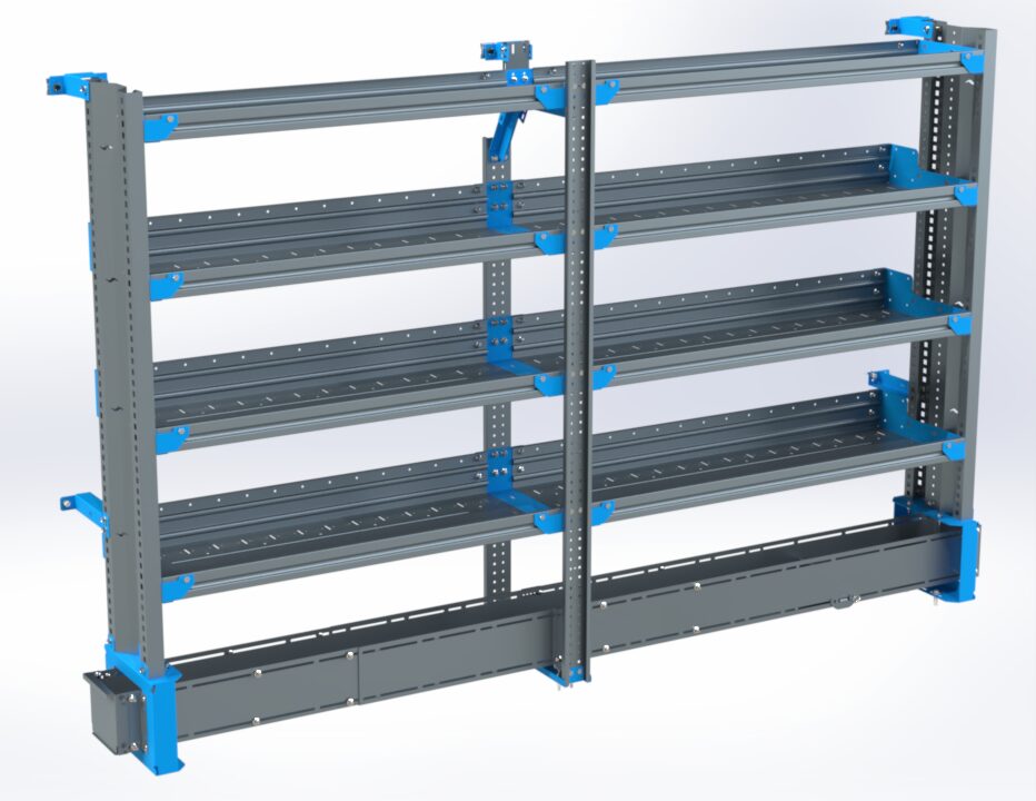 4-Shelf Unit w/ Conduit Tray, 14x90 (R42/F48)