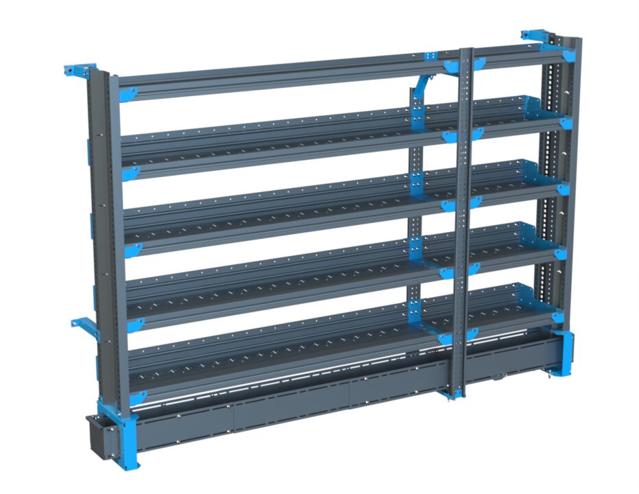 5-Shelf Unit w/ Conduit Tray, 14x90 (R66/F24)