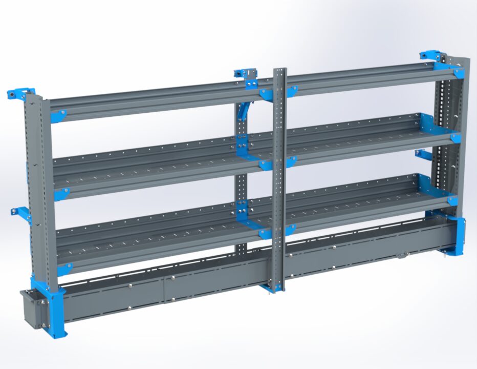 3-Shelf Unit w/ Conduit Tray, Short,14x96 (R48/F48)