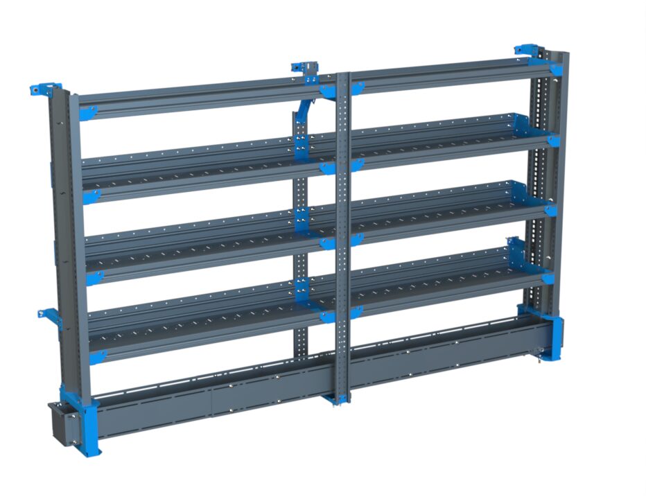 4-Shelf Unit w/ Conduit Tray, Short,14x96 (R54/F48)