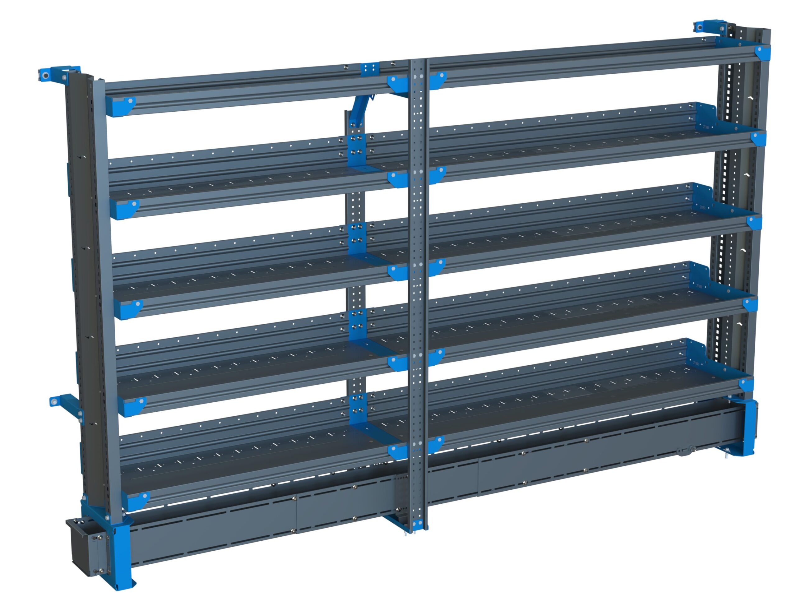 5-Shelf Unit w/ Conduit Tray, Cabinet Use, 16x102 (R42/60F)