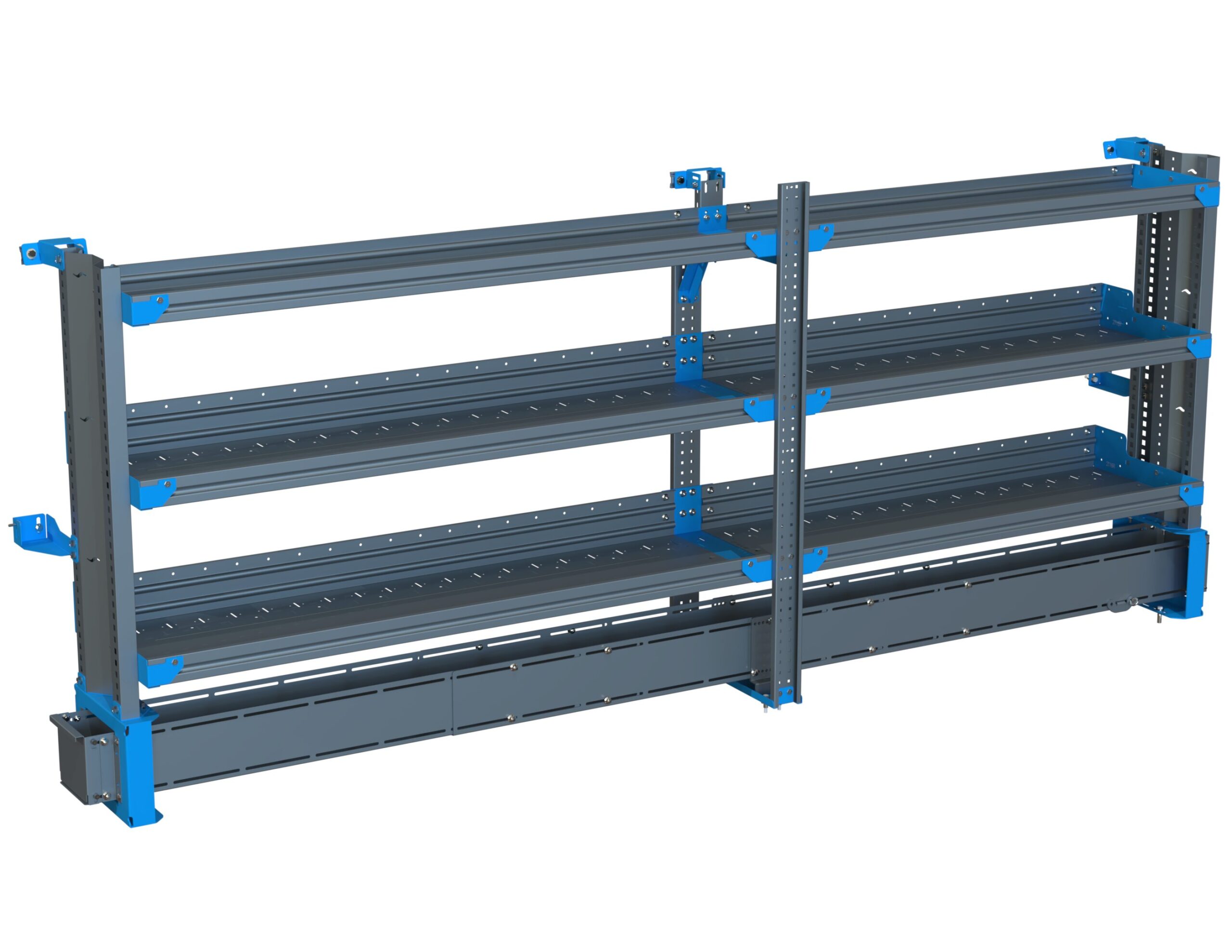 3-Shelf Unit w/ Conduit Tray, 16x108 (R60/F48)