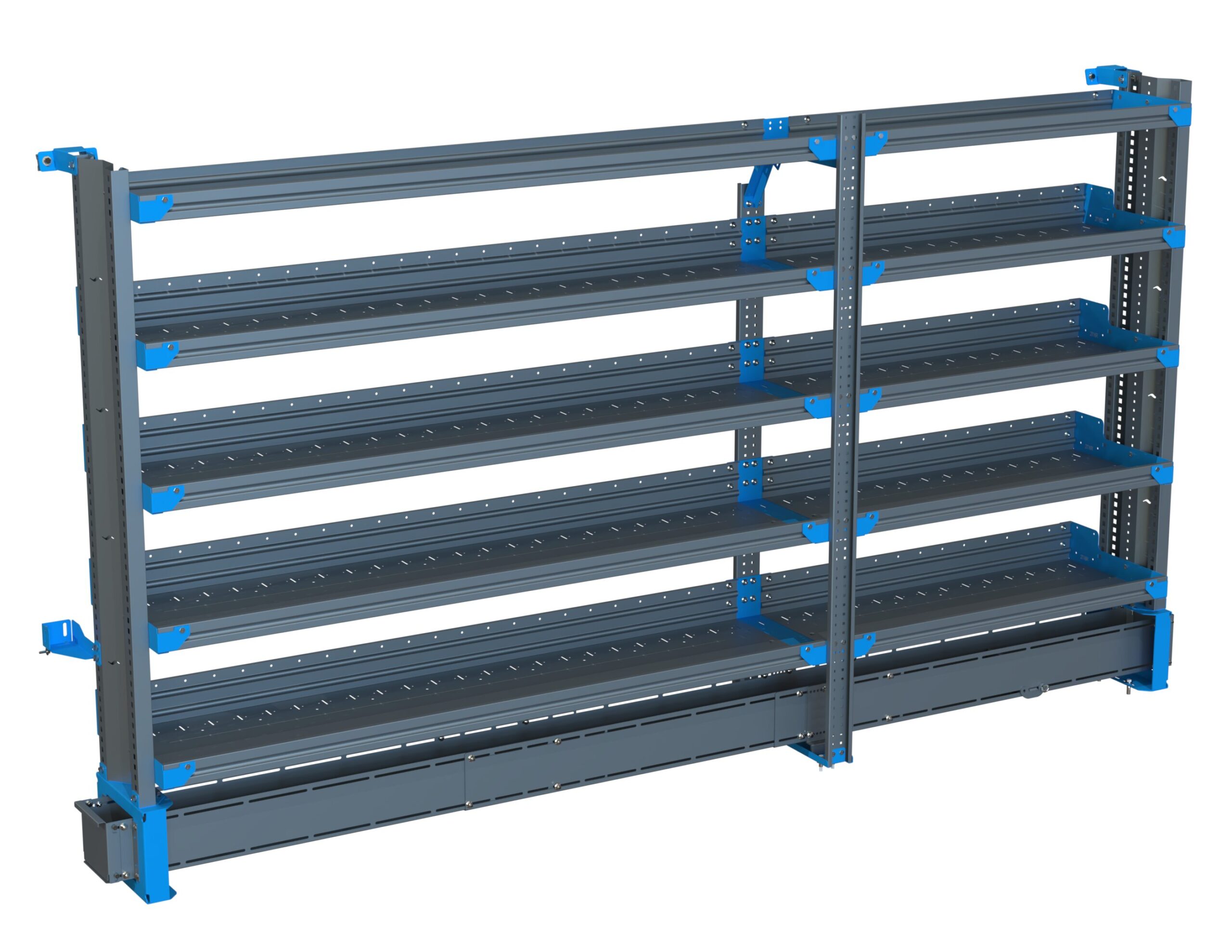5-Shelf Unit w/ Conduit Tray, Cabinet Use, 16x114 (R72/F42)