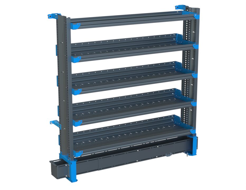 5-Shelf Unit w/ Conduit Tray, 16x60
