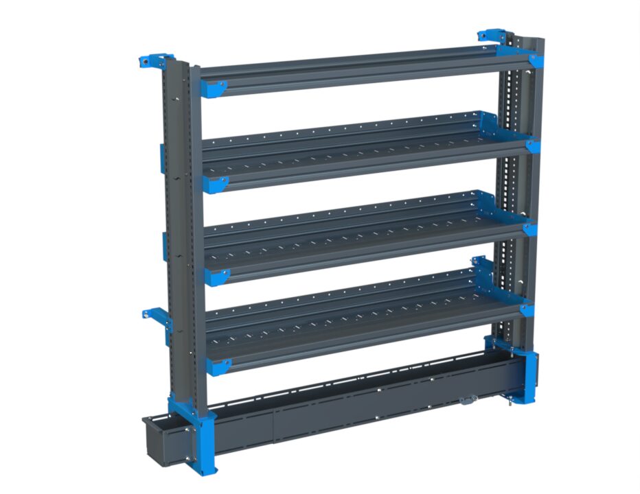 4-Shelf Unit w/ Conduit Tray, 16x60