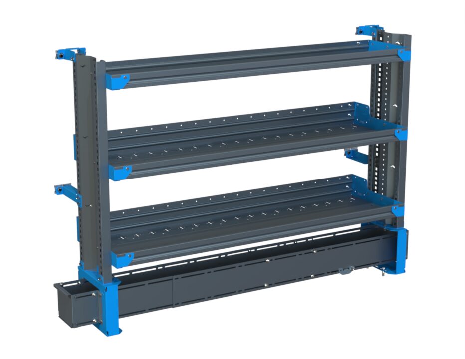 3-Shelf Unit w/ Conduit Tray, 16x60