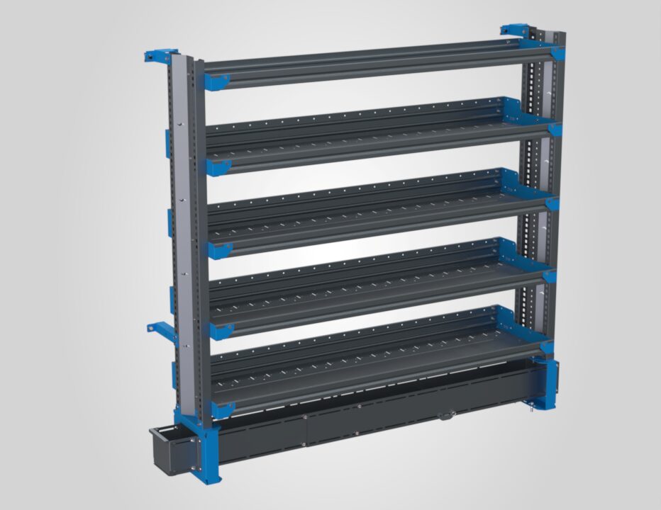 5-Shelf Unit w/ Conduit Tray, 16x66