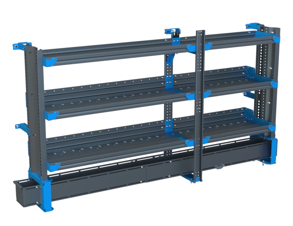 3-Shelf Unit w/ Conduit Tray, Short, 16x78 (R48/F30)