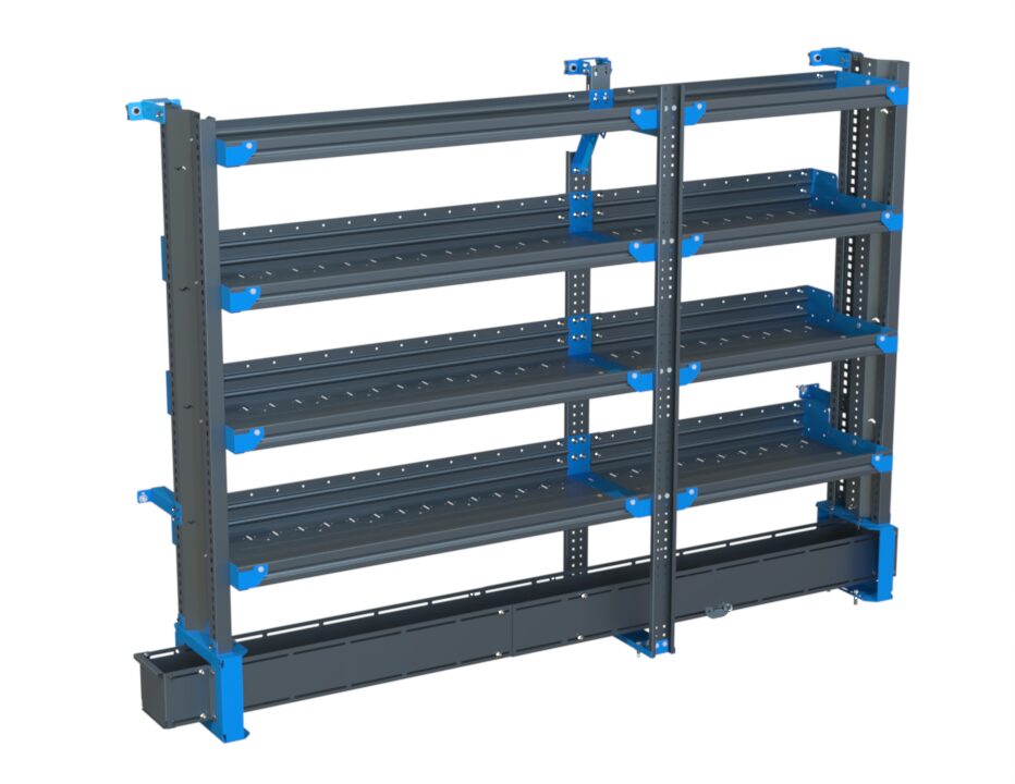 4-Shelf Unit w/ Conduit Tray, Short, 16x78 (R48/F30)