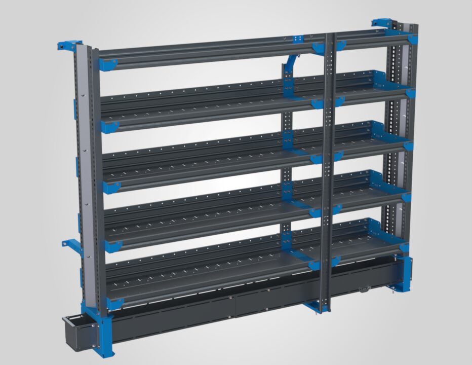 5-Shelf Unit w/ Conduit Tray, 16x78 (R54/F42)