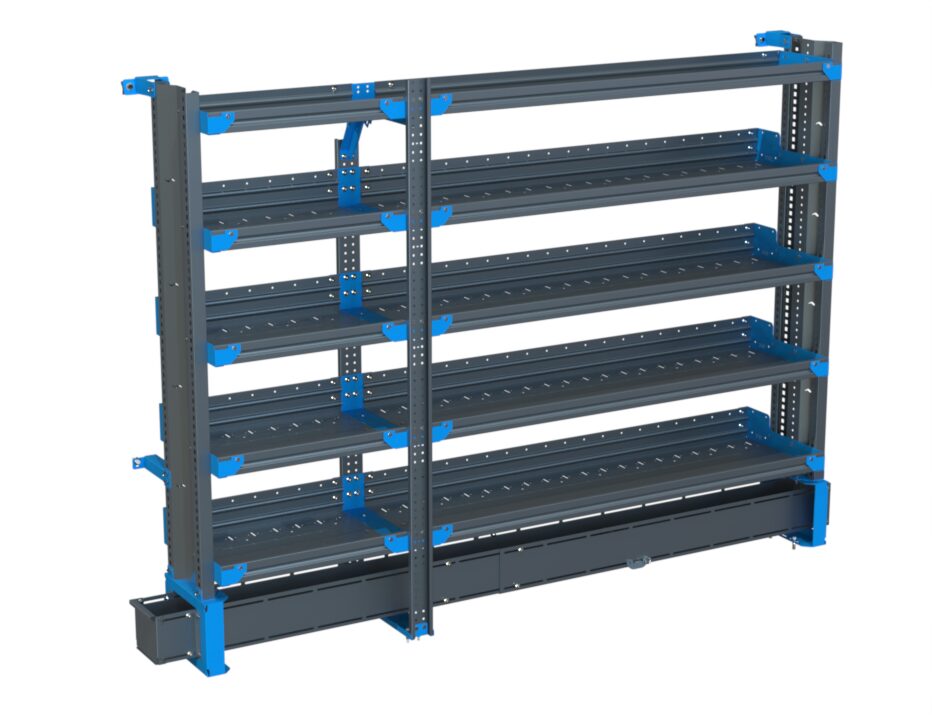 5-Shelf Unit w/ Conduit Tray, 16x84 (R24/F60)