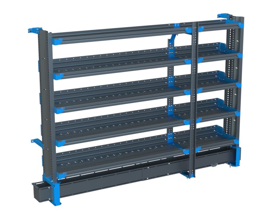 5-Shelf Unit w/ Conduit Tray, Cabinet Use, 16x84 (R60/F24)