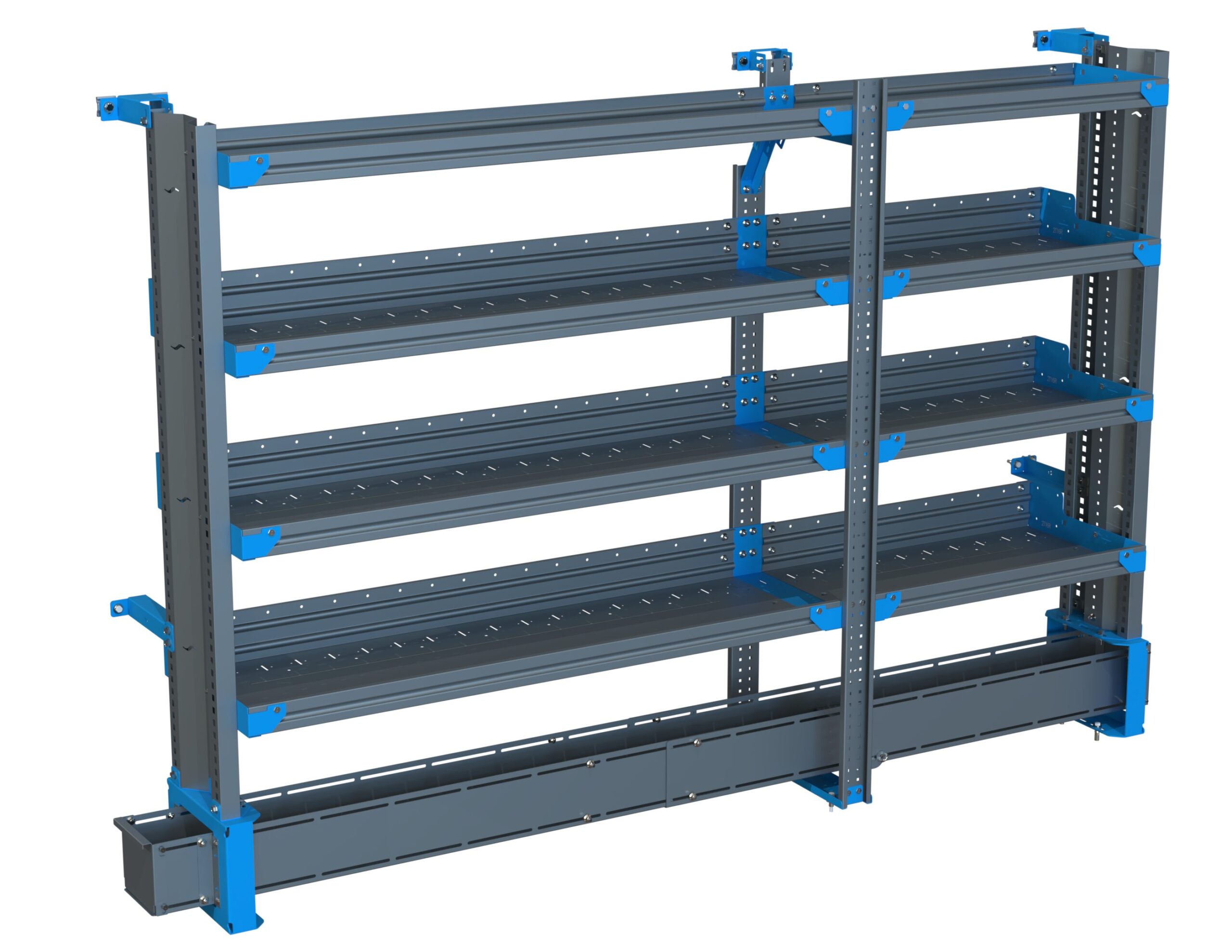 4-Shelf Unit w/ Conduit Tray, Cabinet Use, 16x84 (R54/F30)