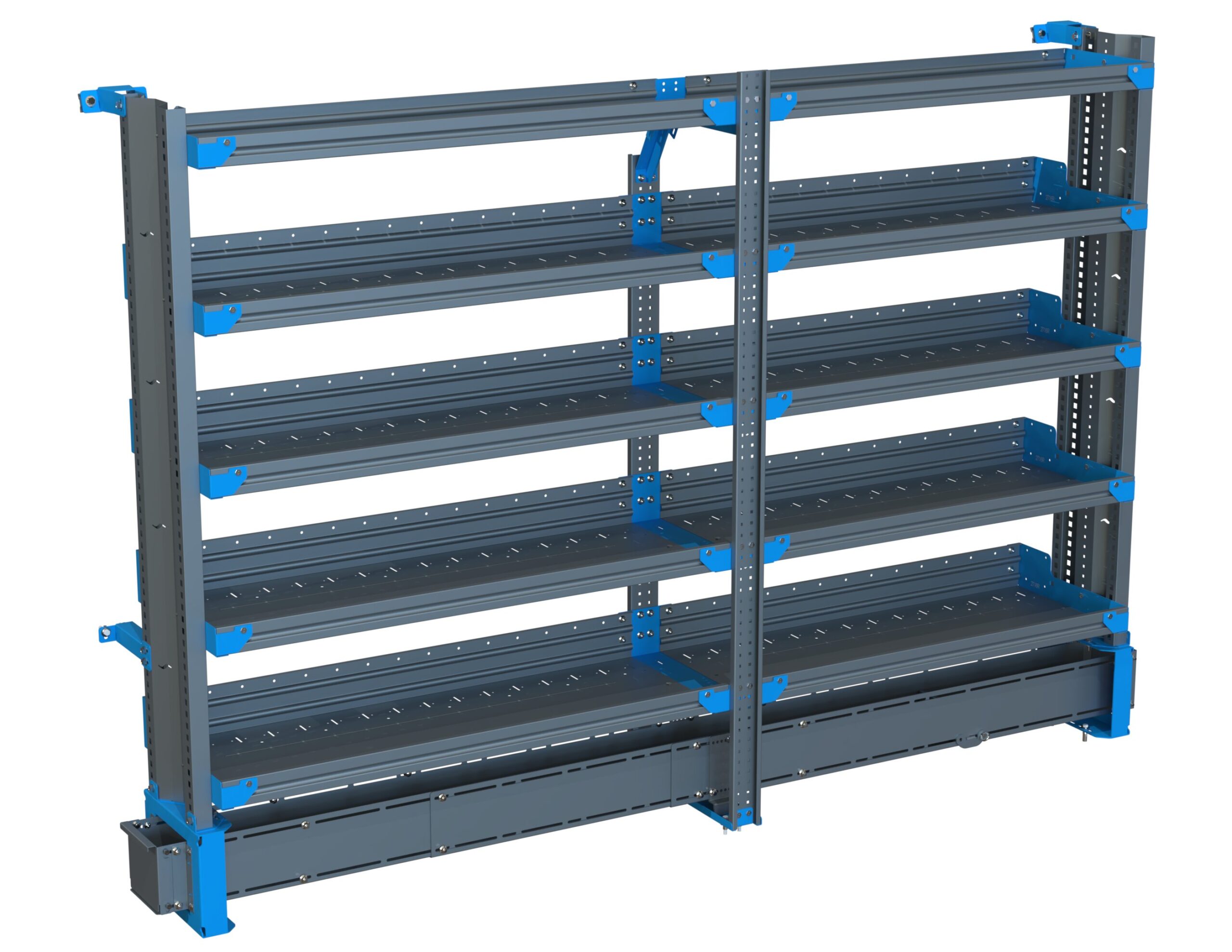 5-Shelf Unit w/ Conduit Tray, Cabinet Use, 16x90 (R48/F42)