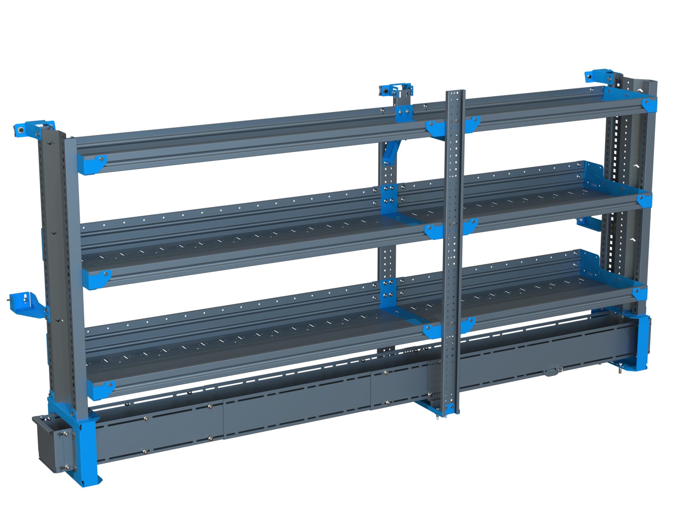 3-Shelf Unit w/ Conduit Tray, Cabinet Use, 16x90 (R54/F36)