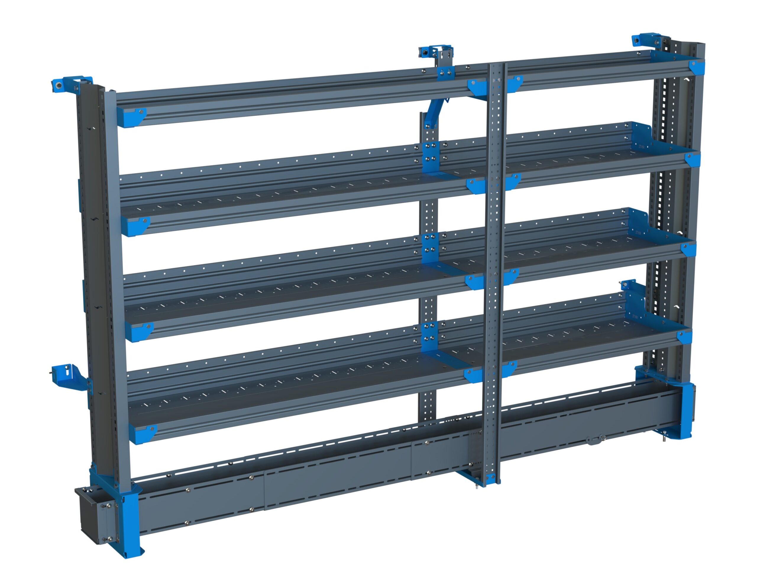 4-Shelf Unit w/ Conduit Tray, Cabinet Use, 16x90 (R54/F36)