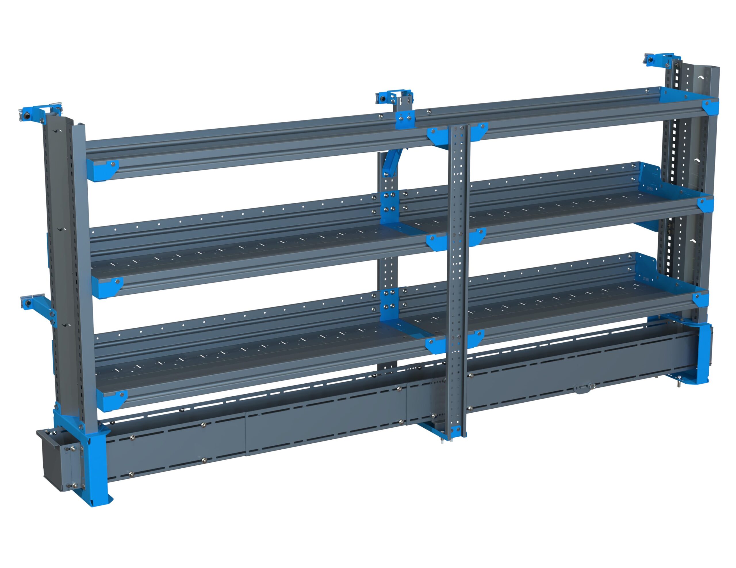 3-Shelf Unit w/ Conduit Tray, Cabinet Use, 16x90 (R48/F42)