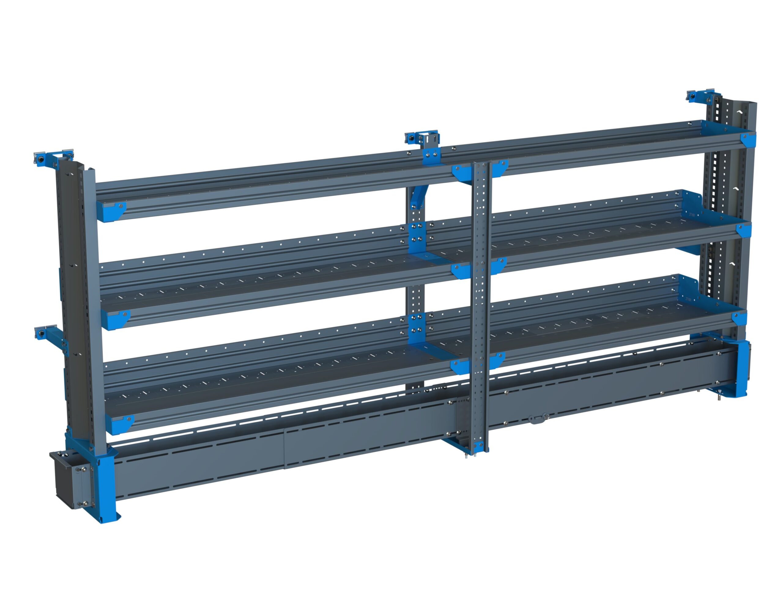 3-Shelf Unit w/ Conduit Tray, Short, 16x96 (R54/F48)