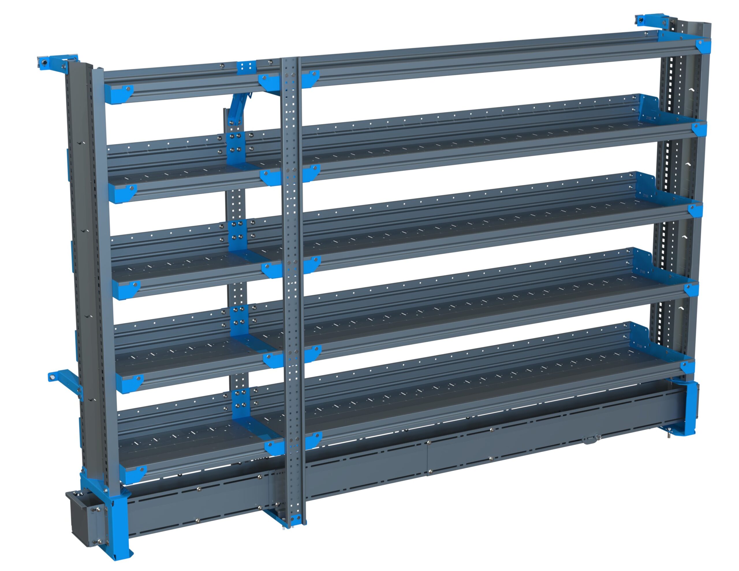 5-Shelf Unit w/ Conduit Tray, Short, 16x96 (R72/F24)