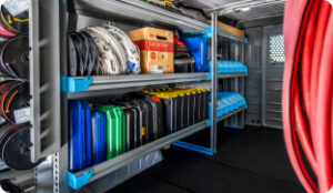 Van shelving for electricians