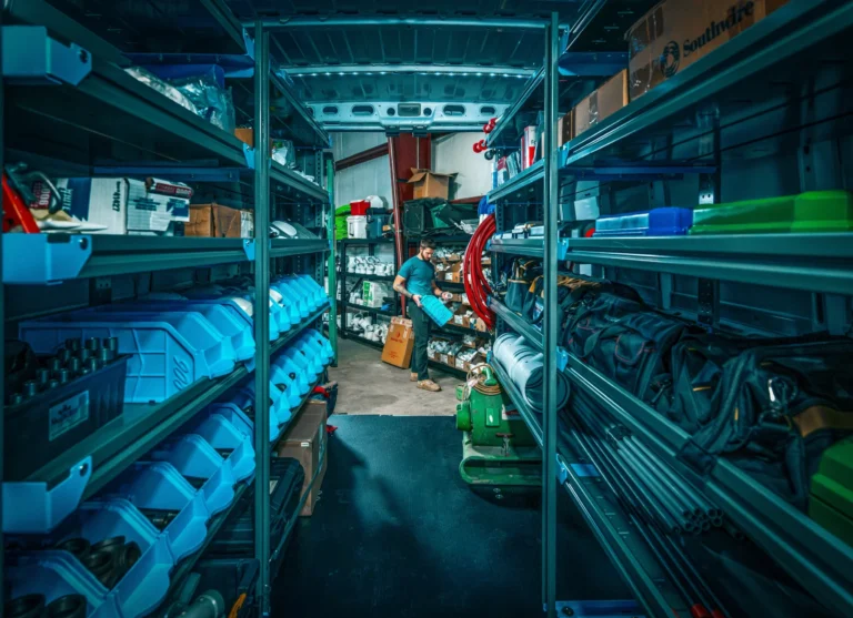 Next gen shelving in a van upfit