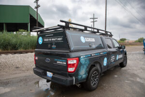 Adrian upfitted truck with truck cap