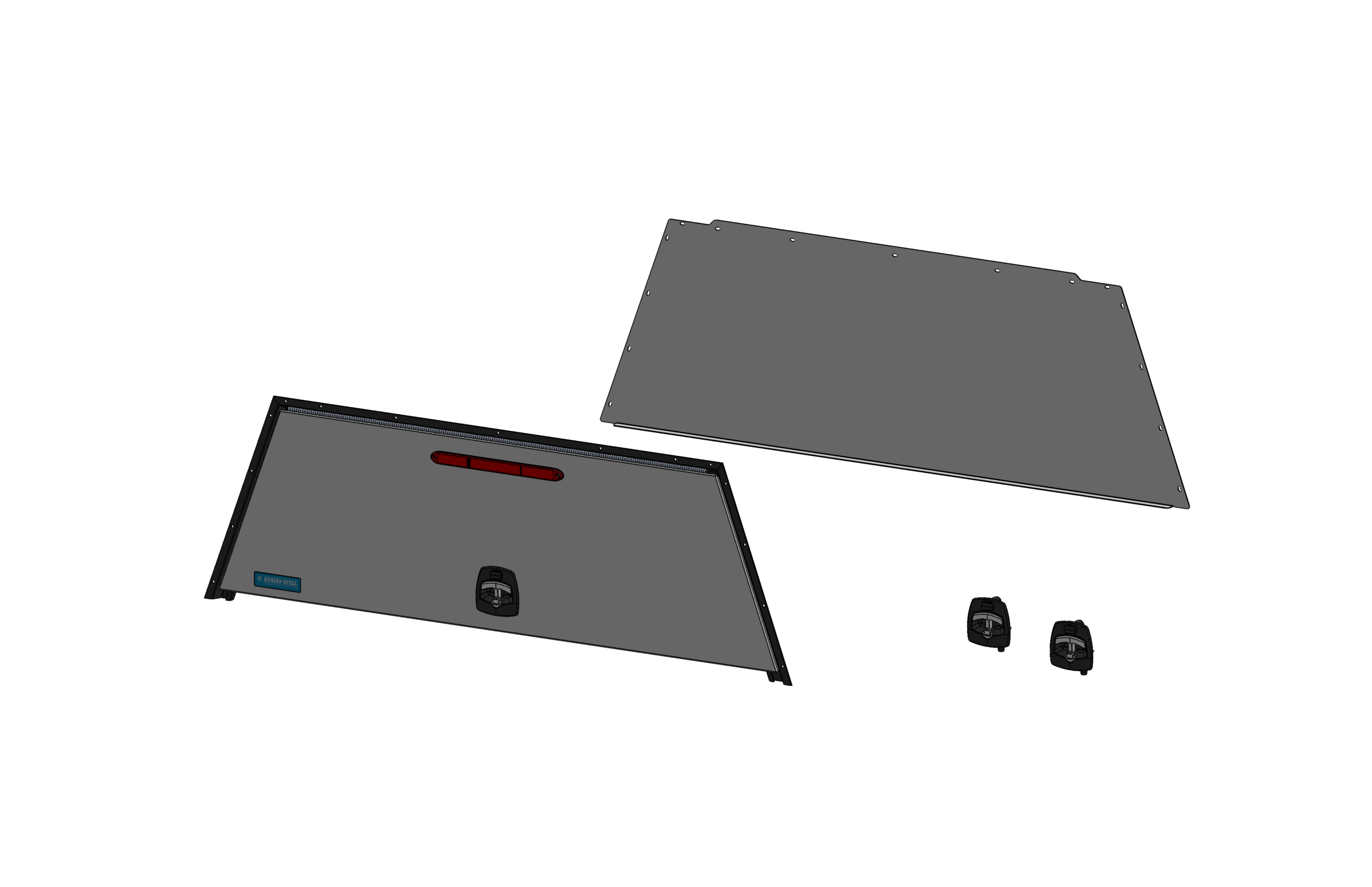 Truck Cap Closure Kit w/ Hatch Door & Mechanical Locks, 23
